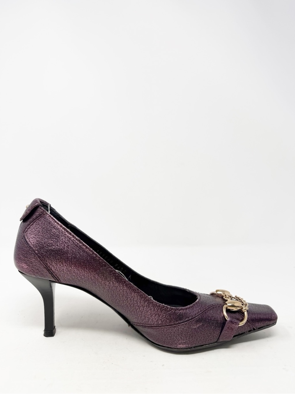 Gucci Horsebit Metallic Purple Heels Womens Size EU 36.5 - Picture 7 of 12